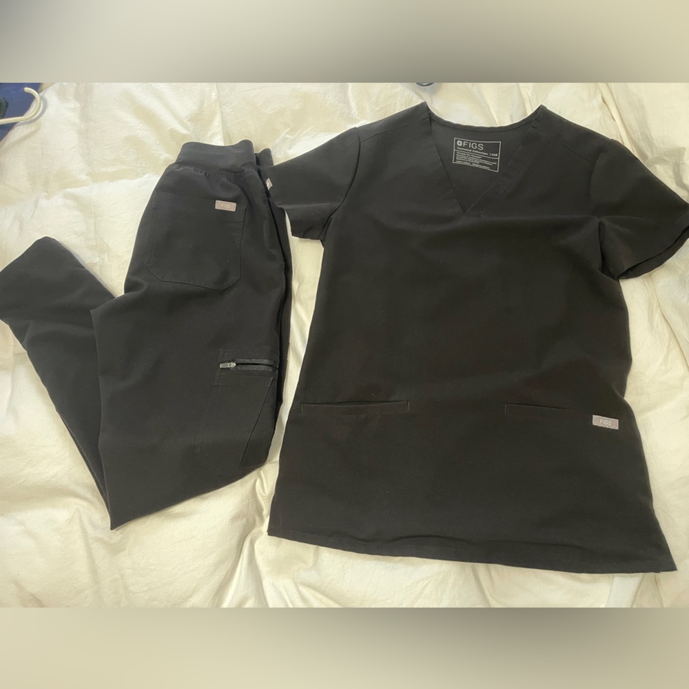 FIGS XXS Casma Scrub Top and XXS High Waisted Yola Scrub Pants